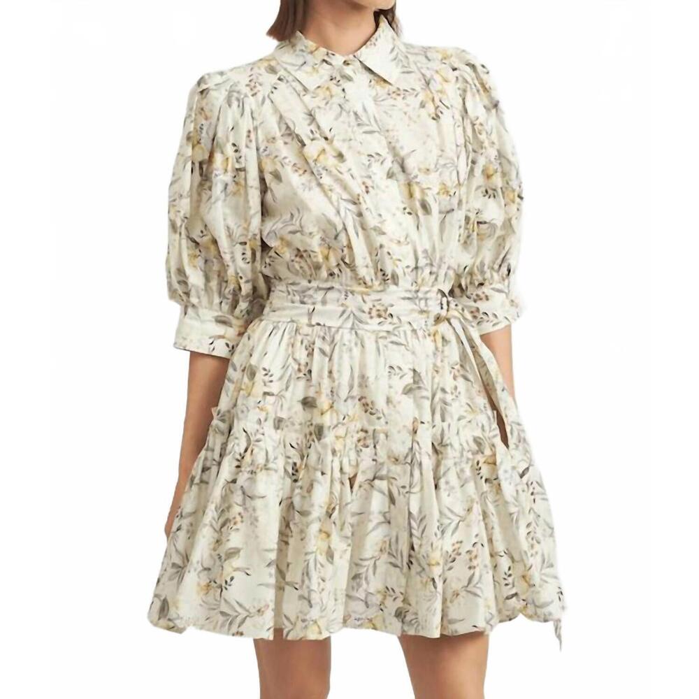 NEW EN SAISON mindy mini dress in sage multi